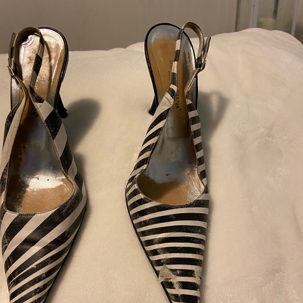 Dolce & Gabbana striped high heels